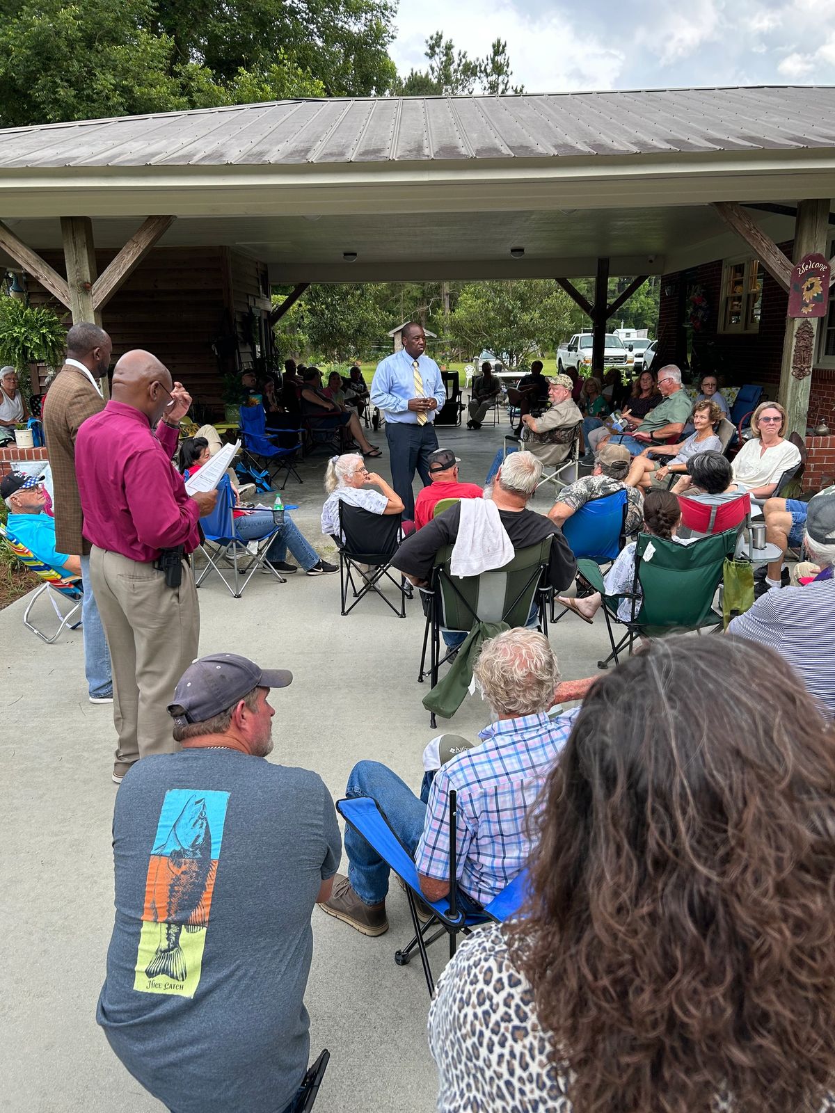 Hampton County residents at a Neighborhood Watch meeting